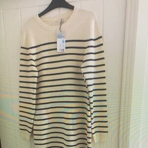 Primark Cream and Black Striped Mini Dress